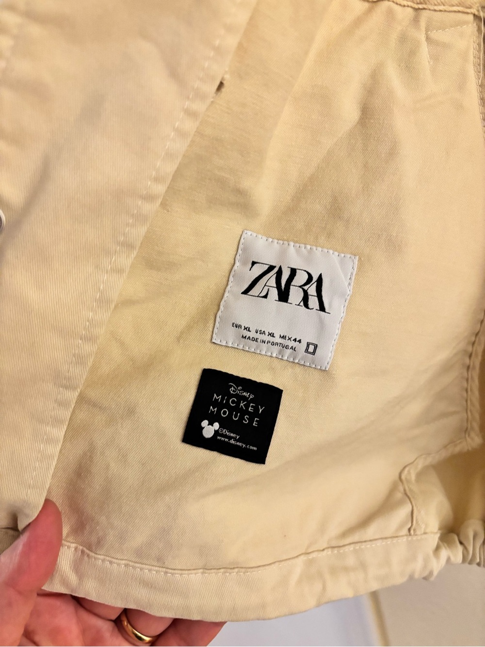 Zara Disney Love  Collab Beige  Cream Bomber Jacket XL - Picture 4 of 7